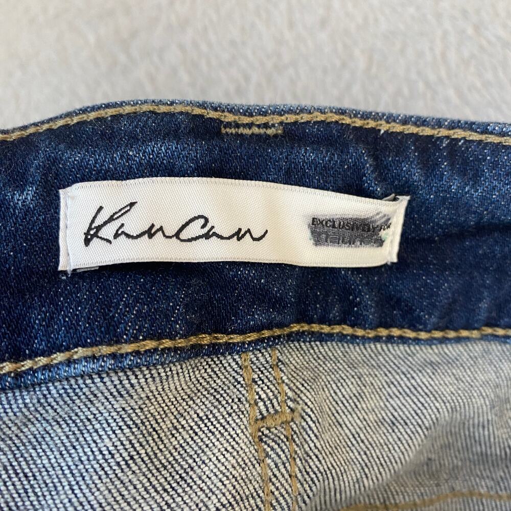 KanCan High Rise Denim Cutoff Shorts Women Plus Blue Dark Wash Fray Hem NWOT - Picture 5 of 8